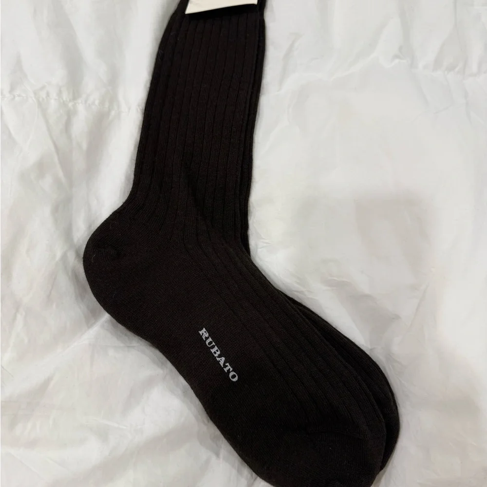 RUBATO MADE IN ITALY WOOL SOCKS - COFFEE SZ SMALL ( S 39 - 41,5 )